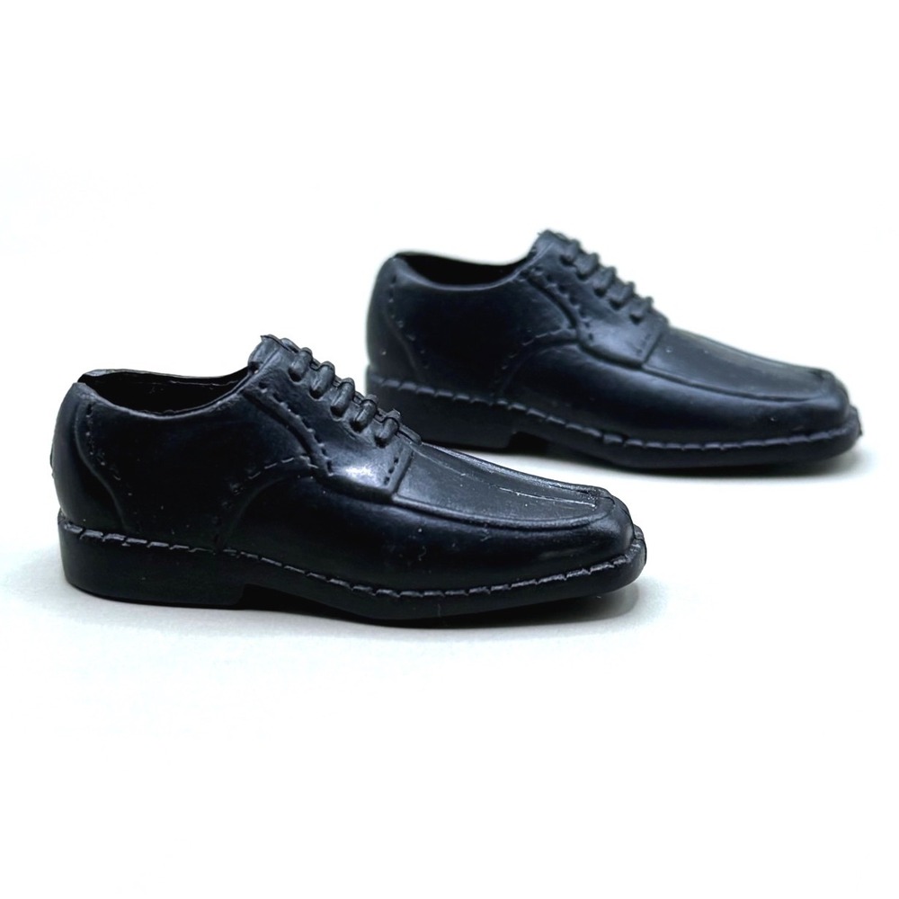Barbie Ken Doll Black Dress Shoes Groom Husband Formal Accessory Pair